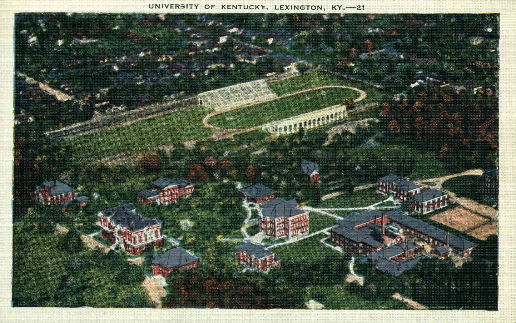 Linen Postcard, Lexington, Kentucky, University of Kentucky, Stadium