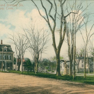 Vintage Postcard, Danielson, Connecticut, Corner at West and Division Streets, 1912