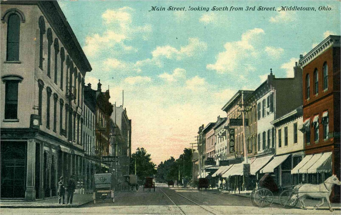 Vintage Postcard Middletown Ohio Main Street South from 3rd Etsy