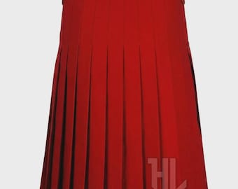 Falda escocesa utilitaria Red Men: elegantes faldas escocesas tácticas de las Tierras Altas para hombres.