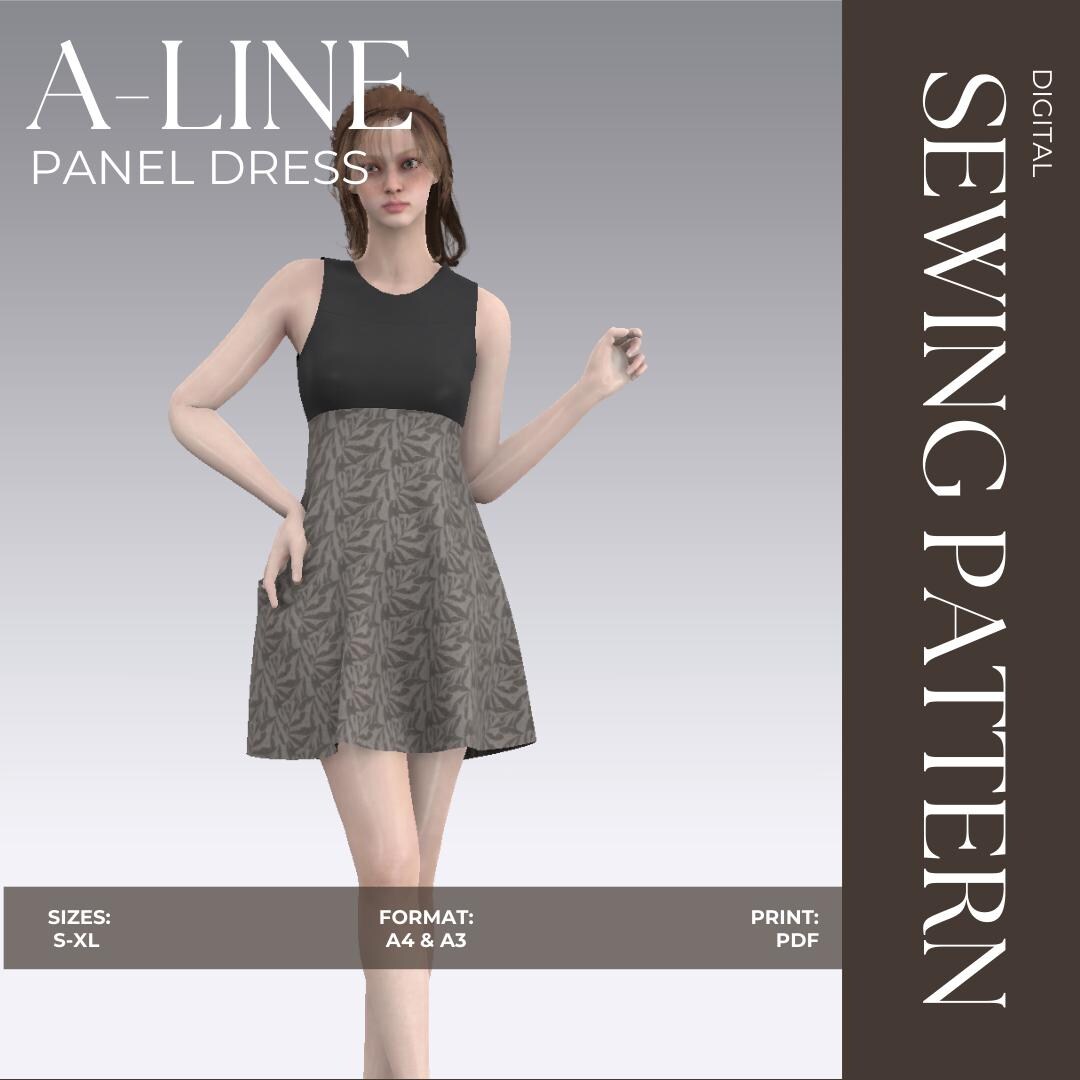 A-line Panel Dress Sewing Pattern | Womenswear (PDF Pattern) - Etsy