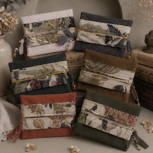Pochette vintage multiuso – per documenti, denaro e accessori 18x13 cm