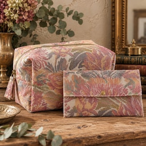 Stor vintage jacquard necessär – Gratis påse
