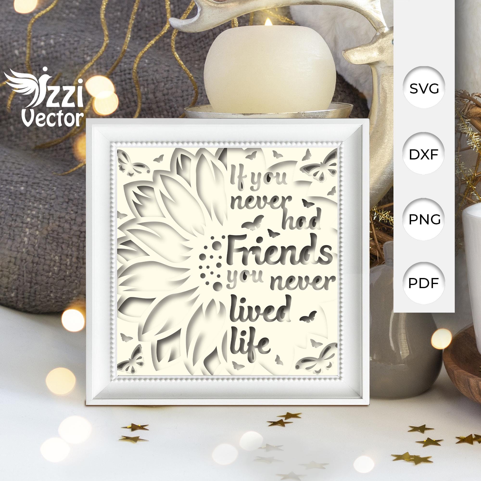 Friendship 2 Shadow Box Template, SVG, PNG, DXF (digital Download) - Etsy