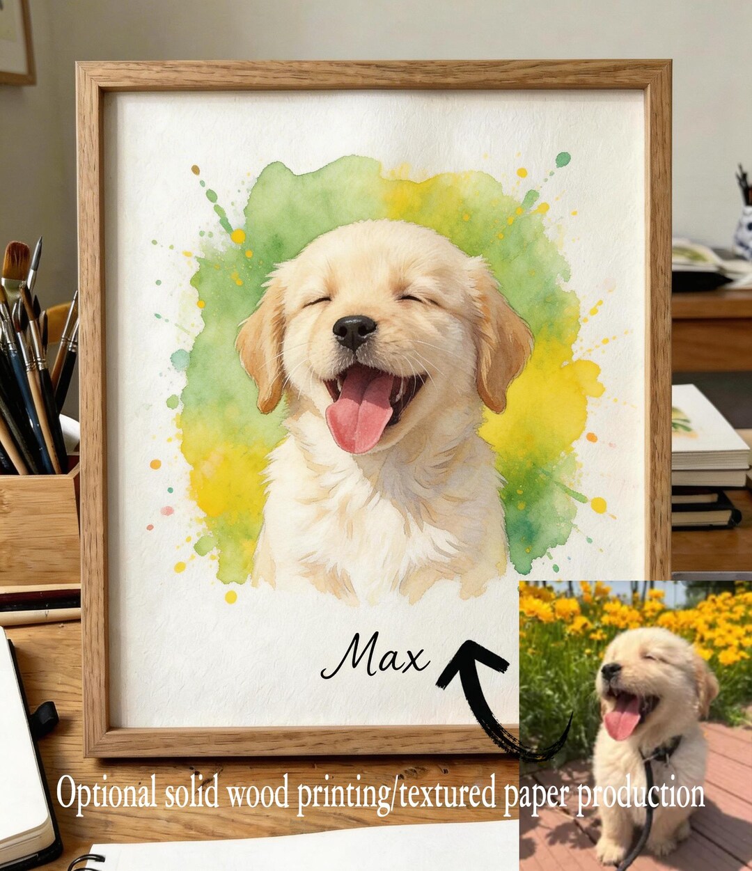 Custom Pet Portraits Using Pet Photo Personalized Digital Dog Portraits ...