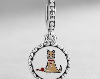 Cat Stick Figure Dangle Charm