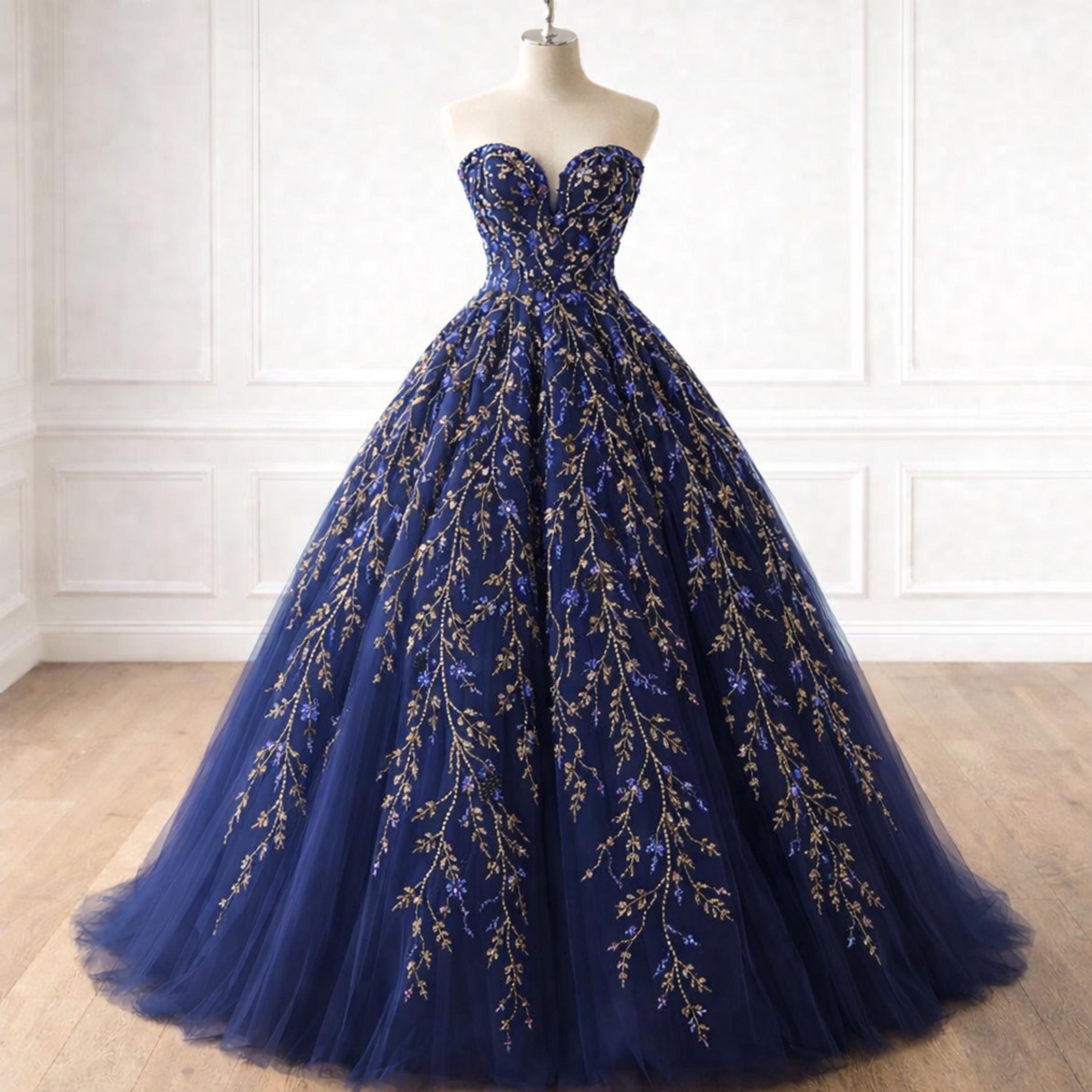 navy blue and gold wedding bridesmaid dresses Indo Western Dress in US main image 1