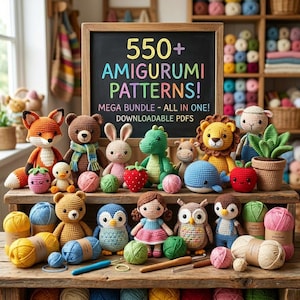 550+ Amigurumi Crochet Patterns Bundle, Plush Animals & Characters Dolls, Toys And More, Mini Angel, Huge Crochet Collection, PDF Download