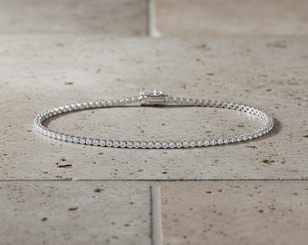 Bracelet diamant 6,00 ct | Or blanc 14 carats / 18 carats, naturel, cultivé en laboratoire, cadeau de mariée Moissanite