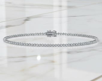 Bracelet diamant 6,00 ct | Cadeau d'anniversaire en or blanc 14 carats / 18 carats, naturel, cultivé en laboratoire
