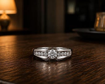 Bague de fiançailles en diamant naturel rond de 2,50 carats en or blanc massif Cadeau pour elle