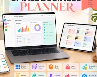 Simple Business Planner Notion Template, Small Business Planner, Sales Tracker, Order Tracker, Expense Tracker