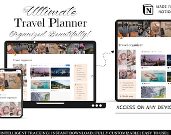 Notion Travel Planner Template | Itinerary, Packing List & Budget Organizer | Vacation Planner