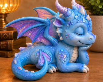 Cute Baby Dragon STL, Sleeping Dragon STL, Fantasy Dragon Figurine, Dragon Statue STL, Dragon Decor stl, Printable Dragon Model, 3D Print