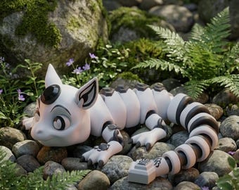 Flexi-Cute Baby Dragon Fidget Toy STL | Articulated Fantasy Creature 3D Model | Print-in-Place Sensory Toy | Commercial Use STL File