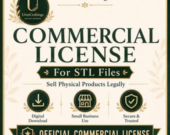 Commercial License STL - UmeCraftings Official Authorization - Physical Product Selling Rights - Small Business Print Permit
