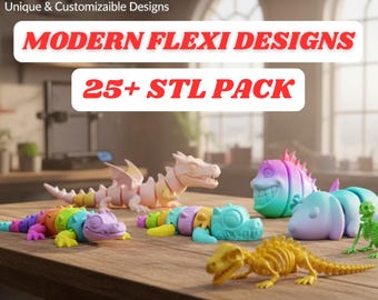25+ Modern Flexi Animals STL Pack | Articulated 3D Print Toys | Flexi Animals, Dinosaurs & Skeletons STL