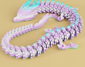 Flexi Articulated Dragon STL - 3D Printable Fidget Toy - Posable Fantasy Dragon Model - Instant Digital Download
