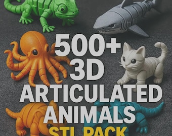 STL-pakket 500+ gelede dieren | Bundel met afdrukbare 3D Creature Models en Flexi Designs, Flexi STL Mega Pack