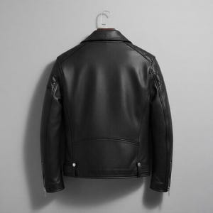 Men's Custom Leather Jacket | Handmade Black Biker Jacket | Genuine Leather Motorcycle Jacket | Custom Fit Winter Jacket image 2