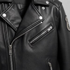 Men's Custom Leather Jacket | Handmade Black Biker Jacket | Genuine Leather Motorcycle Jacket | Custom Fit Winter Jacket image 4