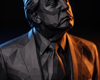 Modern bust of Donald Trump, sculpture of the 45th American president