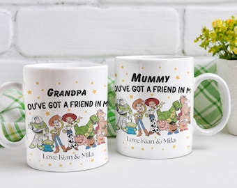 Personalized Toy Story Mug for Teacher, Nursery Auntie, Mum, Dad, Grandma & Grandpa | Custom Name Coffee Cup | Gift from Kids | Family Mug
