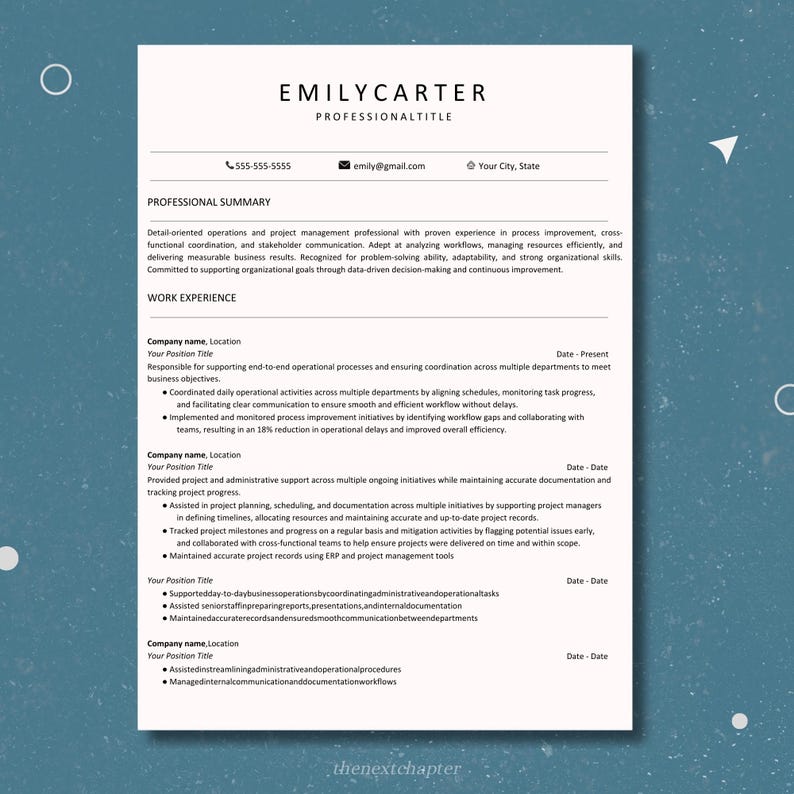Executive Resume Template, Professional CV Template, Google Docs, Word ...
