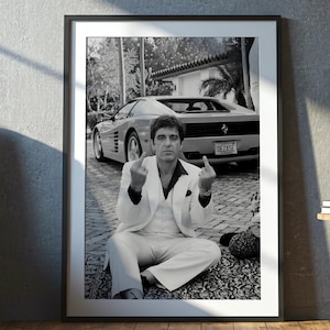 Stampa artistica vintage da parete a tema gangster, poster in bianco e nero a tema crimine e dramma, decorazione dallo spirito ribelle, opera d'arte per ufficio maschile, arte murale ispirata alla mafia