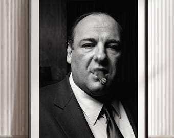 Wandbild mit Mafia-Boss-Motiv, Gangsterporträt-Druck, Mob-Boss-Poster, Vintage-Noir-Fotografie, Dekoration für Zigarrenlounges, Maskulines Büro-Druckmotiv