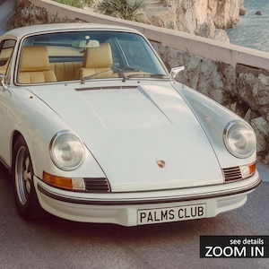 Classic Sports Car Wall Art, Italian Riviera Coastal Print, Mediterranean Luxury Decor, Vintage Coupe Poster, Old Money Travel Aesthetic image 2