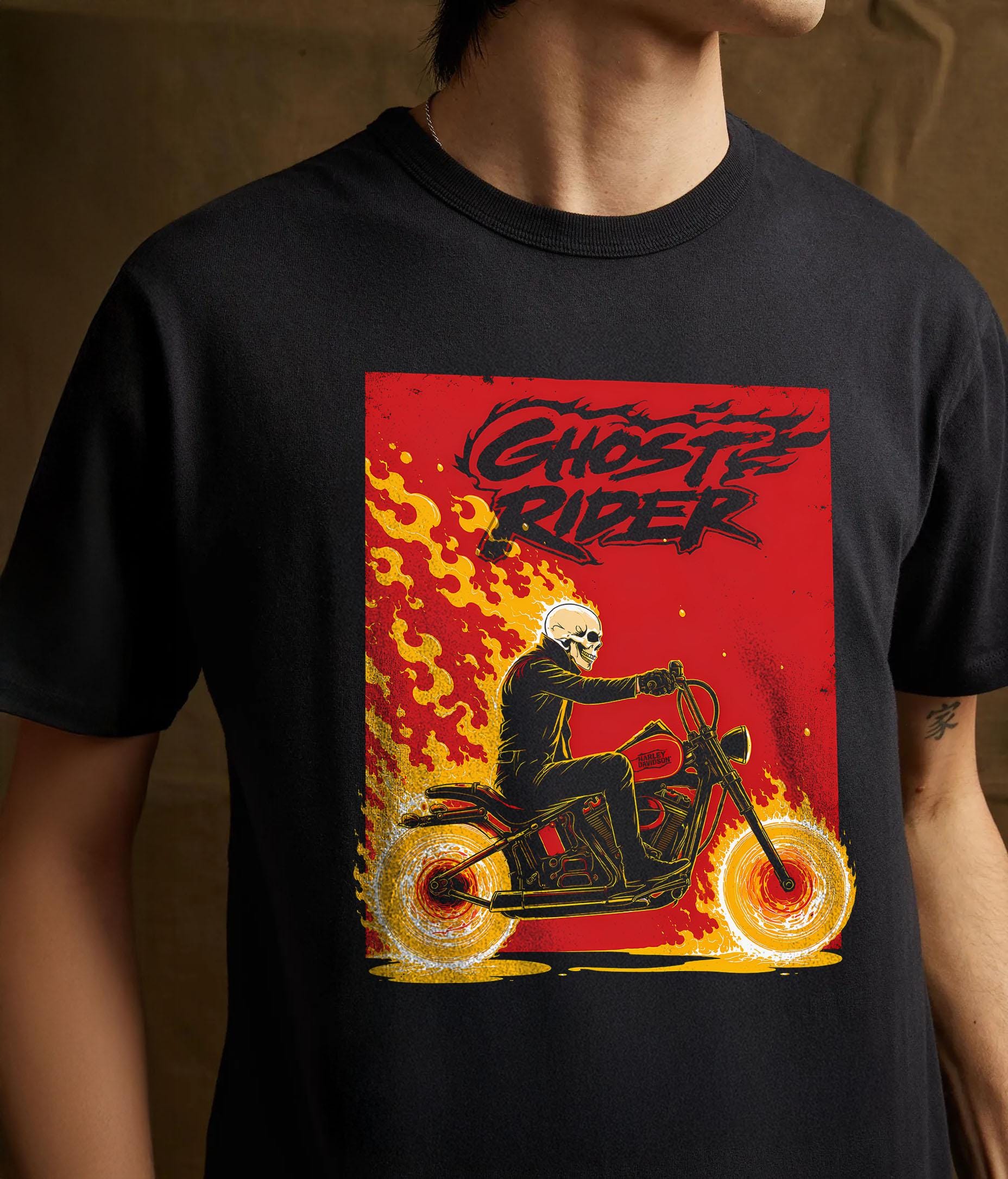 ハーレーダビッドソン　ゴーストライダー　ＤＶＤ　スカジャン　テッドマン　Ｔシャツ Ghost Rider T Shirt - Etsy