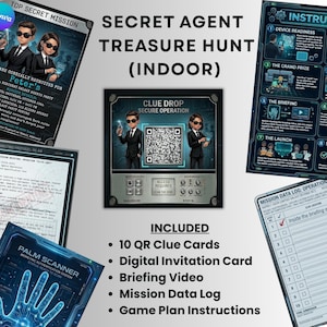 Detective Treasure Hunt | Indoor Secret Agent Mission | Detective Game (Digital Download) | Kids Birthday Party | Spy Scavenger Hunt