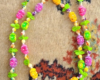 Vintage Carmen Miranda Tutti Frutti Beaded Necklace