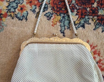 Vintage Whiting and Davis White Mesh Evening Purse