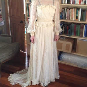 Vintage Gunne Sax Wedding Dress Victorian Prairie Cottage Core image 1