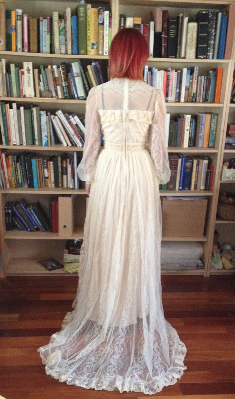 Vintage Gunne Sax Wedding Dress Victorian Prairie Cottage Core image 2