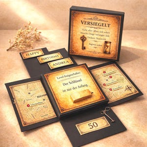 Gepersonaliseerde ontsnappingsdoos | Cadeaukaartdoos | Geldcadeau | Verjaardagscadeau | Handgemaakt