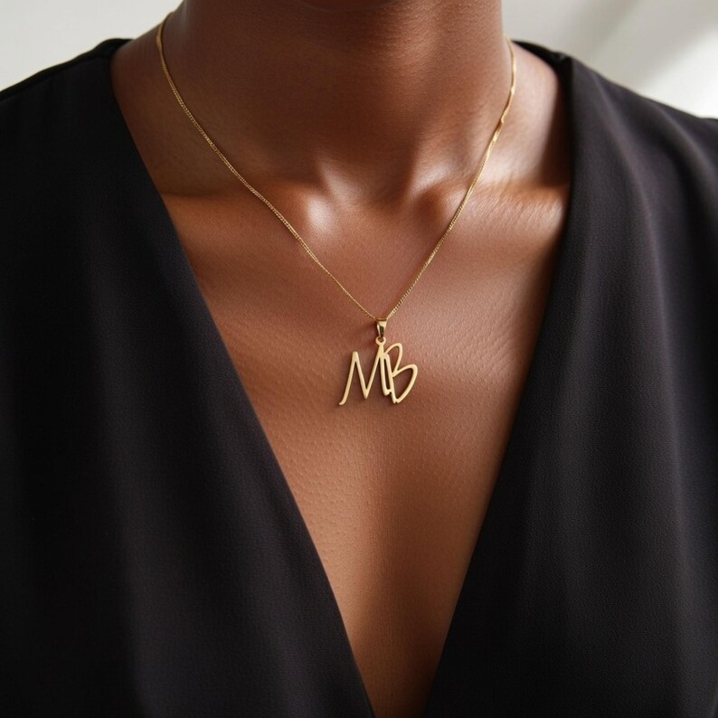 interlocking initial necklace, double letter necklace, overlapping initials necklace, personalized initial necklace, couple initial necklace, minimal letter necklace, custom letter jewelry, gift for her, personalized jewelry, couples necklace, dainty necklace, handmade necklace, meaningful gift