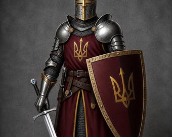 Medieval Knight Full Body Steel Fantasy Armor Set with wooden shield - Custom Size Plate Armor - Perfect For LARP Cosplay Costume