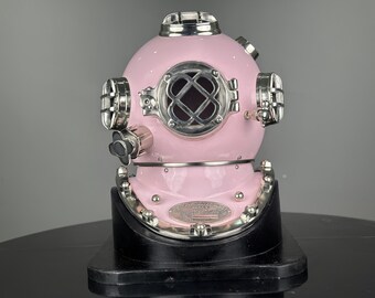 Pink US Navy Mark V Diving Helmet | 18" Nautical Decor