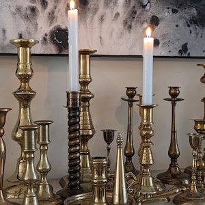 Antique Brass Candlesticks Various Syles & Sizes