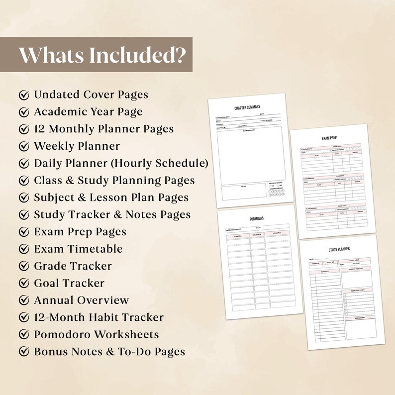 Study Revision Planner Printable Exam Scheduling System Learning ...
