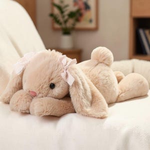 Peluche Jimny Bunny – Oreiller câlin doux, joli lapin en peluche, jouet de confort douillet, cadeau pour les enfants et les amateurs de peluche