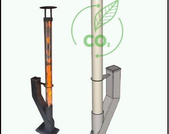 Umweltfreundlicher Pelletofen mit Glasrohr – Moderner Terrassenstrahler