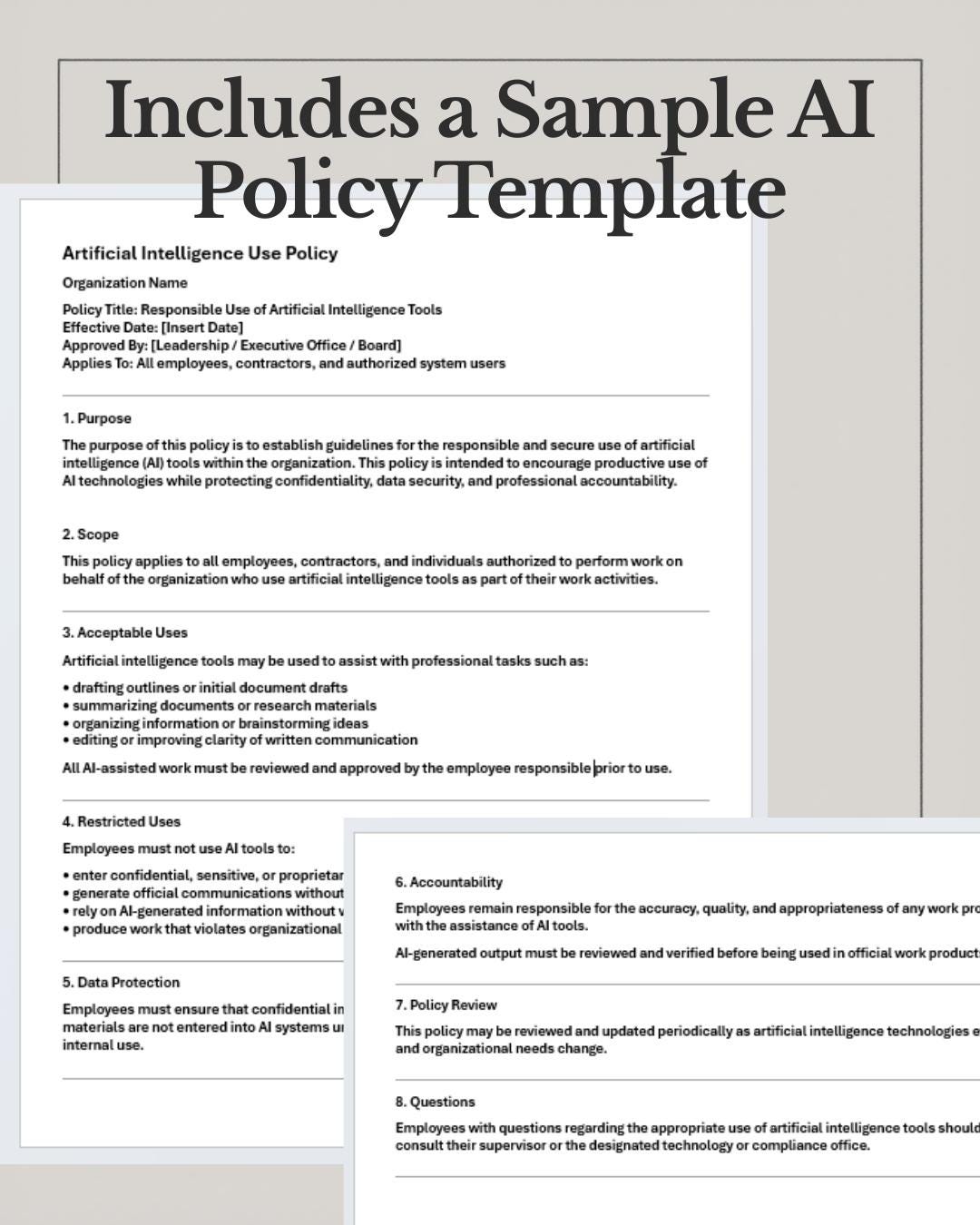 AI Policy Template for Workplace Use | AI Policy Writer Guide | AI ...