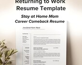 Stay at Home Mom Resume Template | How to Explain Stay at Home Mom on Resume | Return to Work Resume | Career Gap Resume | ATS Friendly