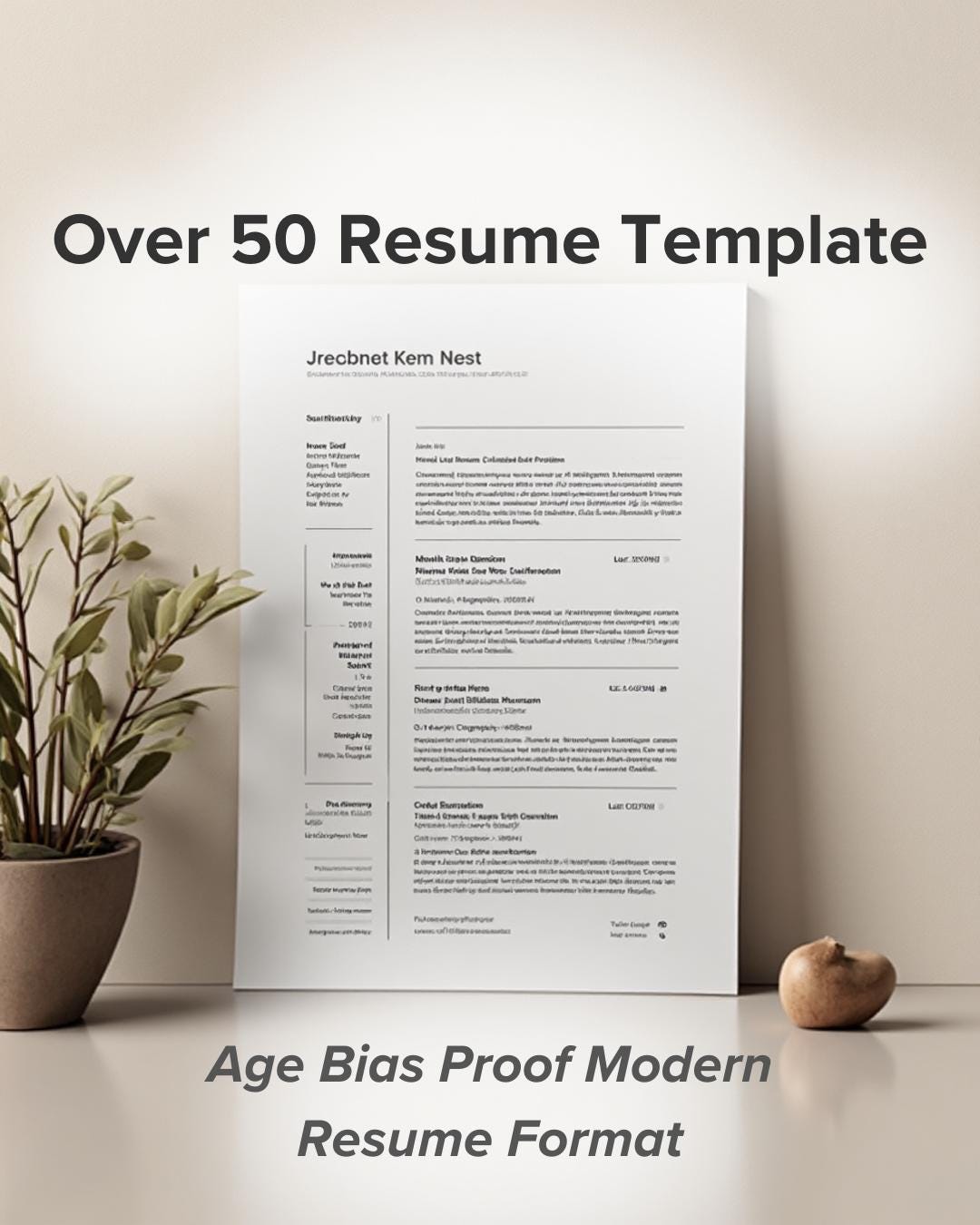 Age Inresue Over 50 Resume Template | Age Bias Proof, Career Gap Friendly (PDF ...