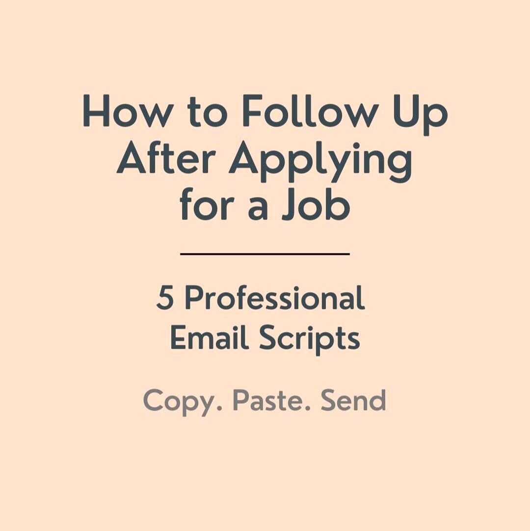 How to Follow up After a Job Application | Follow up Job Search Email ...