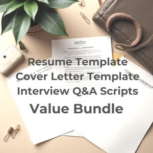 Kit de reincorporación profesional para la vuelta al trabajo / Plantilla de currículum, carta de presentación y guiones de preparación para entrevistas